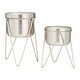 preview thumbnail 6 of 19, CosmoLiving by Cosmopolitan Metal Modern Planter (Set of 2) - S/2 7", 7"W