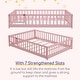 preview thumbnail 65 of 78, Twin/Full/Queen Size Floor Bed with Safety Guardrails, Toddler Floor Bed for Girls and Boys