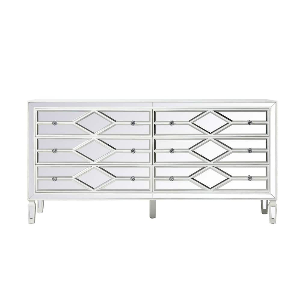 6 Drawer 64" Double Dresser