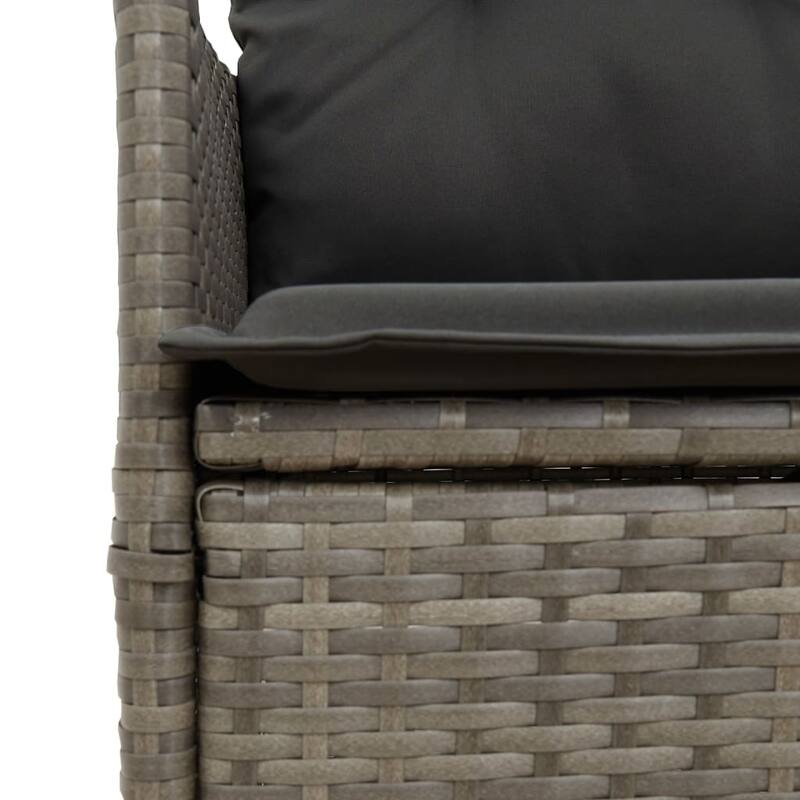 vidaXL Reclining Patio Chairs with Cushions Armchair Outdoor Seating Poly Rattan - 23.2 x 22.0 x 36.2