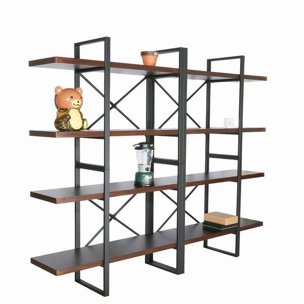 8 tier and 8 open wider metal frame and industrial wood etagere bookcase 70 87 56 69 13 inch overstock 30885420