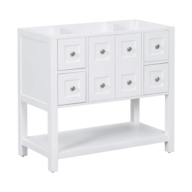 Bathroom Vanity Base with 4 Drawers & Soft Closing Doors(Without Sink)