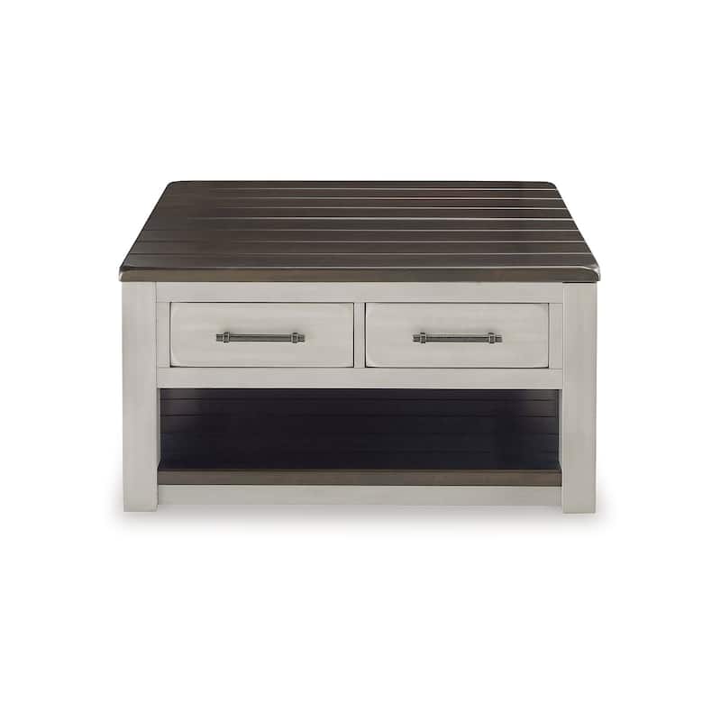 Signature Design by Ashley Darborn Gray/Brown Lift-Top Coffee Table - 35.5"W x 35.5"D x 19.38"H