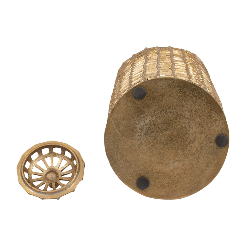 Sagebrook Home Metal Cylinder Lidded Jar