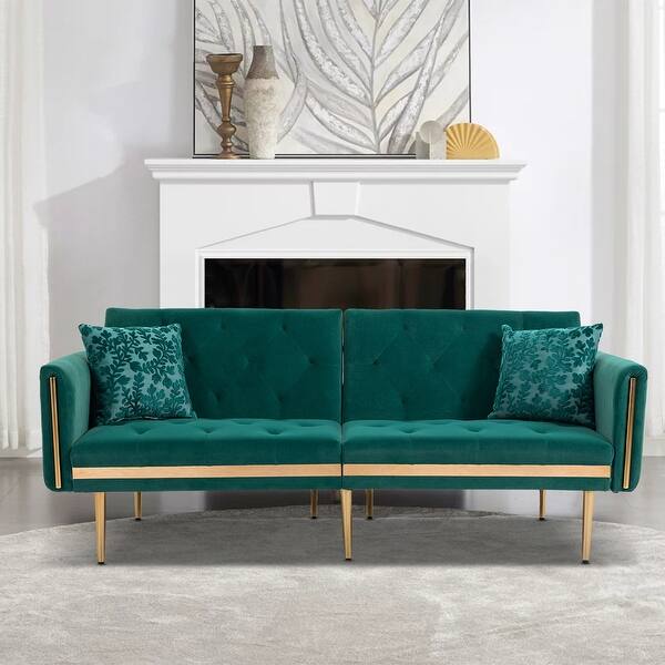 ConvertaCouch Sleeper Sofa Split Back Tufted Velvet Sofa Bed Bed