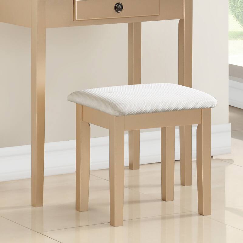 Wood Makeup Vanity Table and Stool Set