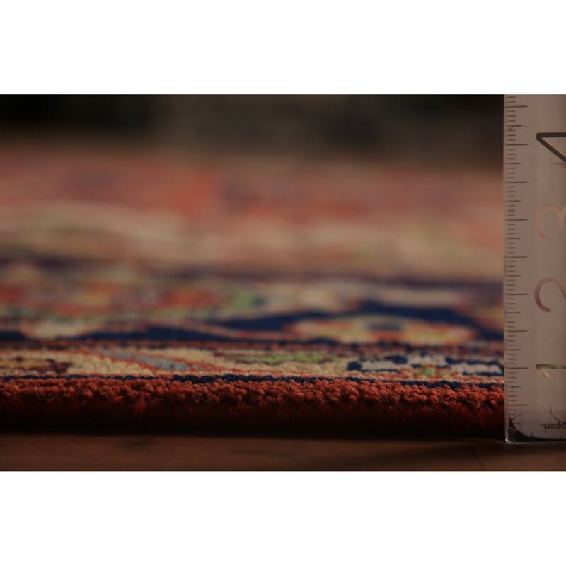 Orange Medallion Heriz Serapi Indian Area Rug Handmade Wool Carpet - 9'0"x 11'11"