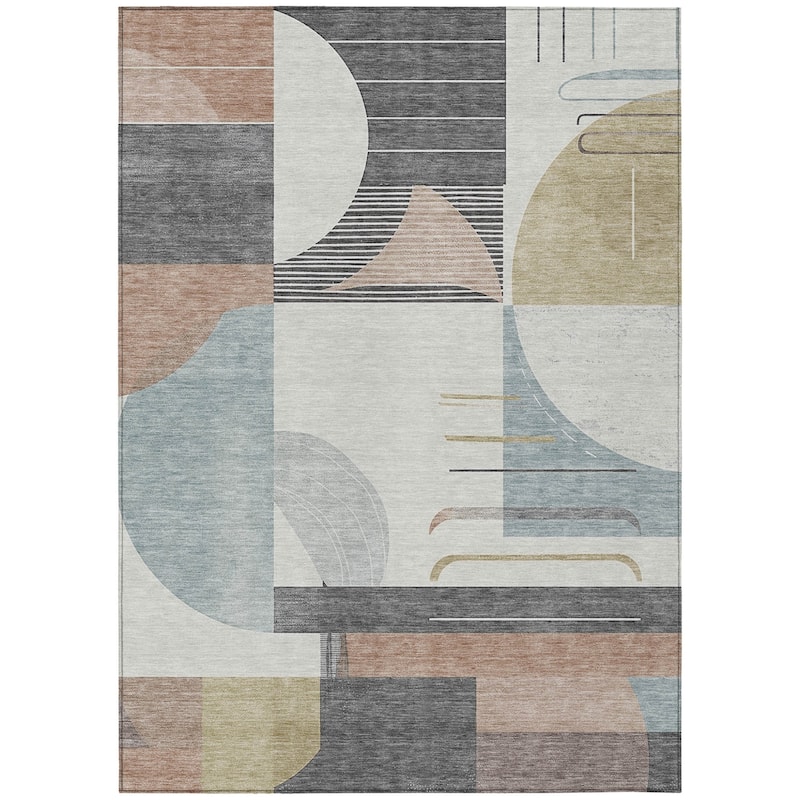 HomeRoots Geometric Modern Rectangle Outdoor Rug