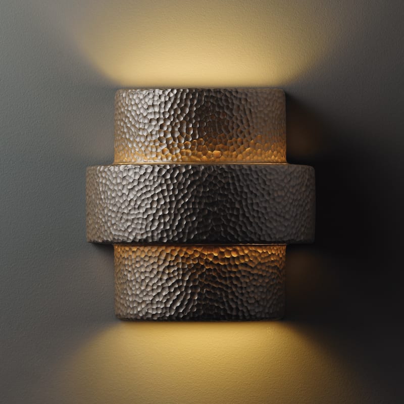 Justice Design Ambiance Iron Large Step Wall Sconce