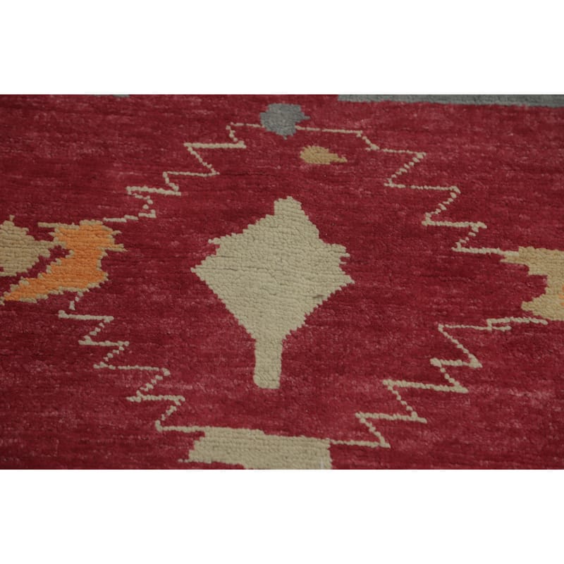 Vegetable Dye Wool Gabbeh Turkish Area Rug Handmade Wool Carpet - 13' 5'' X 8' 11''