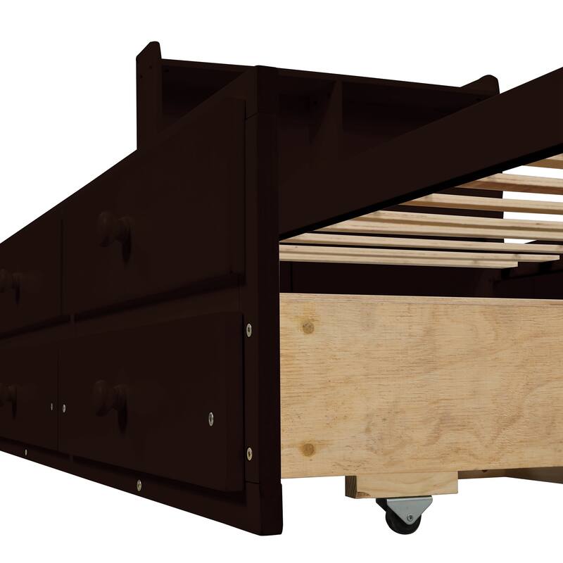 Twin Bed with Twin Trundle,Drawers