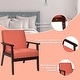 preview thumbnail 37 of 64, Costway Set of 2 Fabric Accent Armchair Solid Wood Upholstered Lounge - See Details