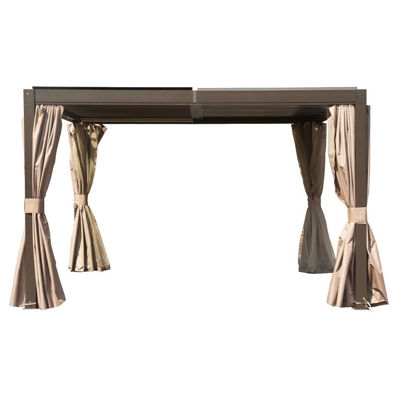 Domi Louvered Pergola 10' x 10', Aluminum Outdoor Pergola with Adjustable Louvers, Full Aluminum Frame, Built-in Gutter System