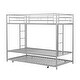 preview thumbnail 16 of 22, Twin over Twin Metal Bunk Bed with Trundle and Two Ladders, Easy Assembly