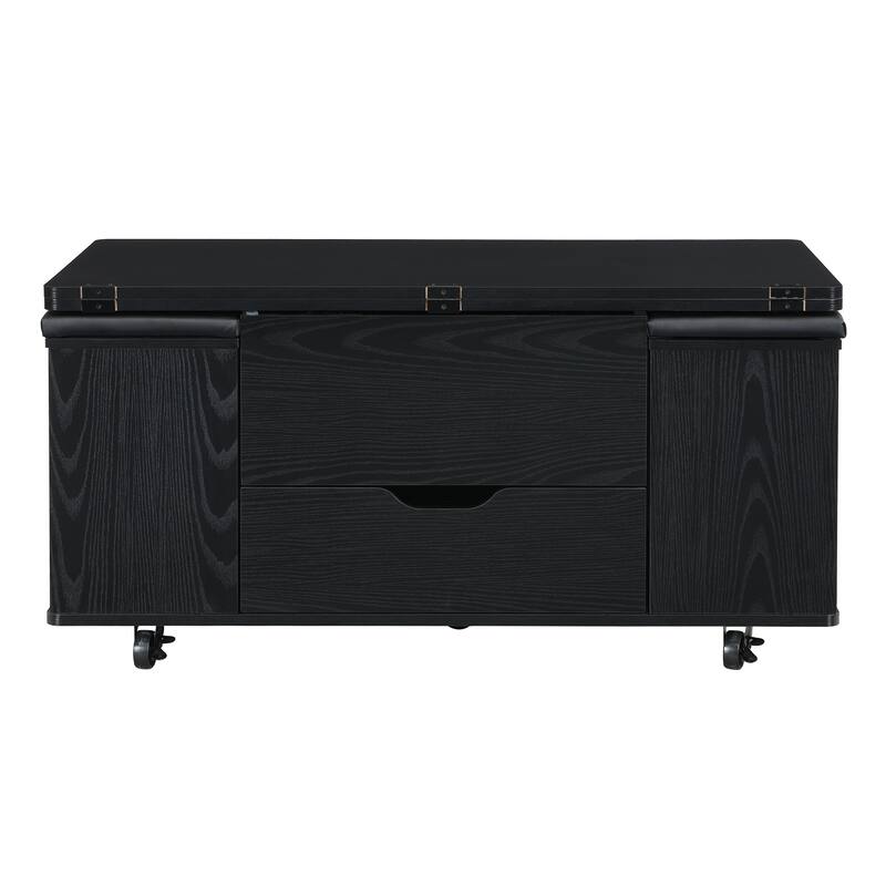 Christopher Knight Home - Calix Lift-Top MDF Coffee Table Set with 4 Stools and Smooth Locking Wheels
