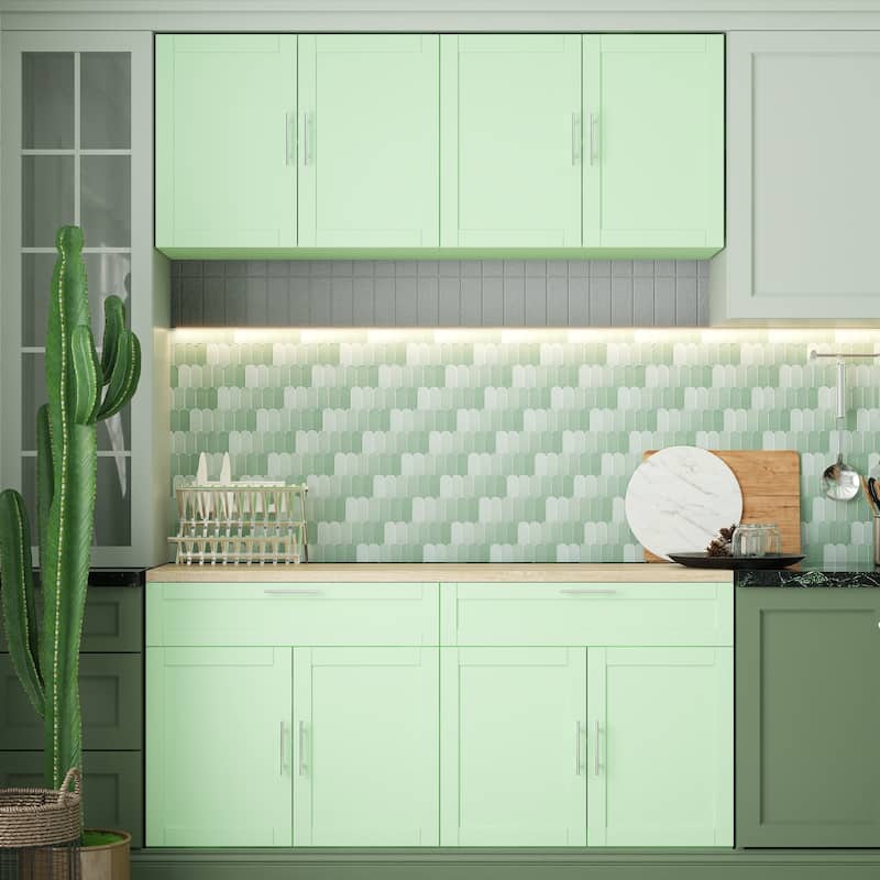 2 Piece Modular Closet Storage Set with Floor and Wall Cabinets Pantry