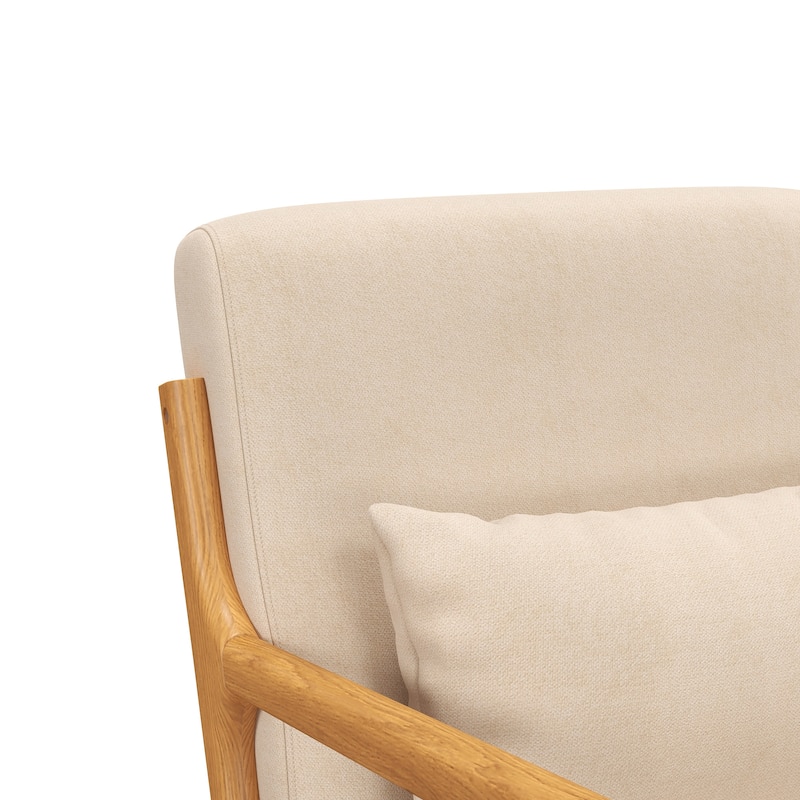 Fabric Accent Chair Armchair with Wood Legs for Bedroom