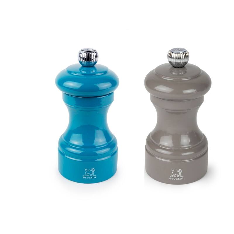 Peugeot Bistro Pepper and Salt Mill Set - 10cm - 4in. - Blue and Smoked Grey