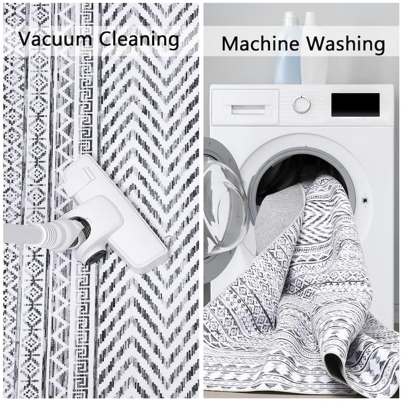 Garvee Moroccan Geometric Machine Washable Area Rug