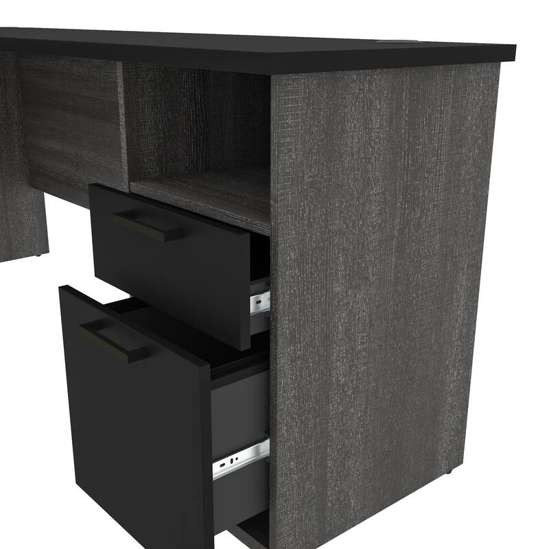 Bestar Norma 71W U or L-Shaped Executive Desk with Hutch