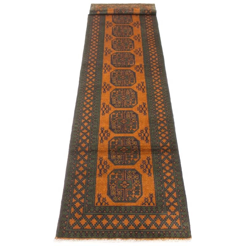ECARPETGALLERY Hand-knotted Uzbek Kargahi Brown Wool Rug - 2'9 x 15'11