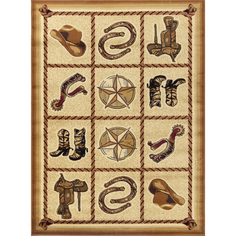 Tribes GC_YLS4010 Beige Southwest Area Rug - 2'7 x 7'3