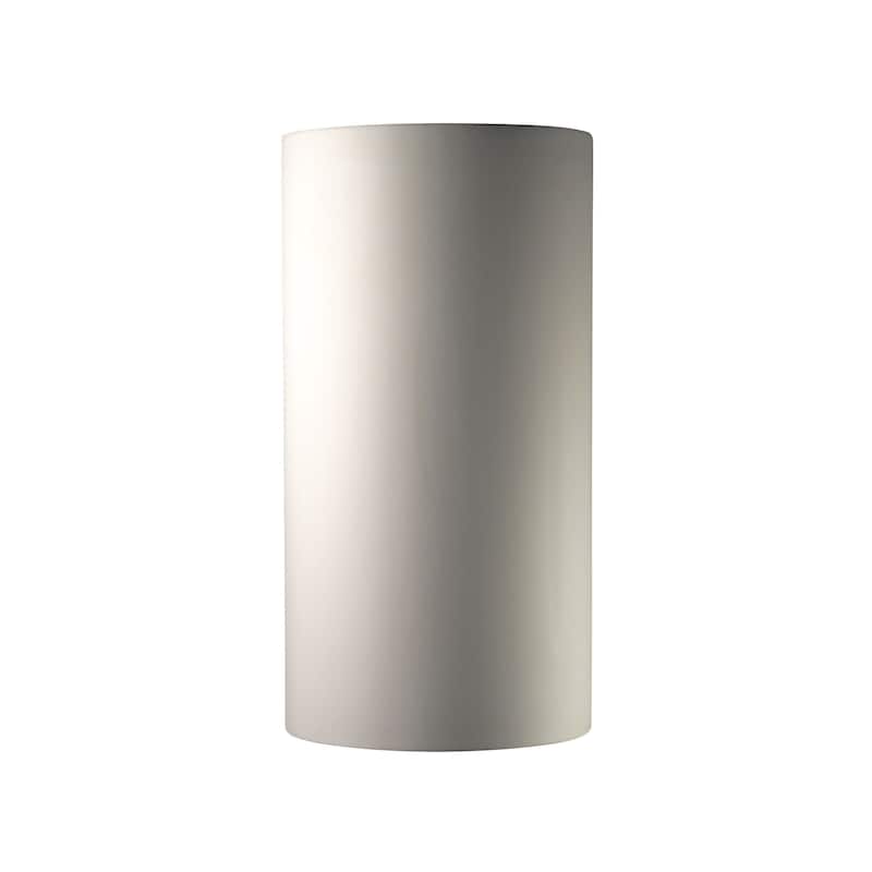 Justice Design Ambiance Bisque Outdoor Really Big Closed Top Cylinder Wall Sconce