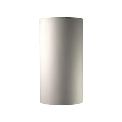 Justice Design Ambiance Bisque Outdoor Really Big Closed Top Cylinder Wall Sconce