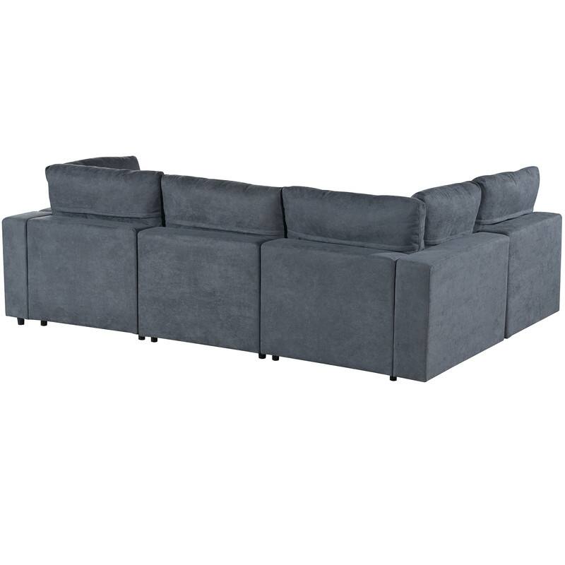 Modular Sofa with Wireless Charging and Built-in Bluetooth Speaker in Arm