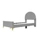 preview thumbnail 15 of 52, Velvet Upholstered Bed Frame with Headboar Footboard