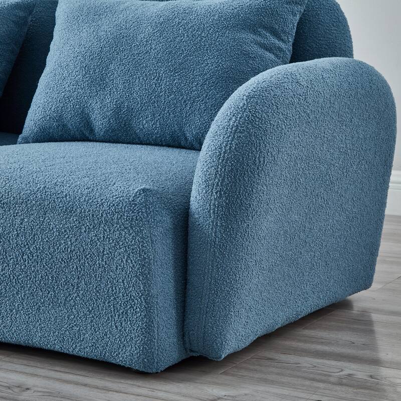 Living Room Furniture Lazy Sofa Chair Teddy Fabric Light Green,High quality and durable