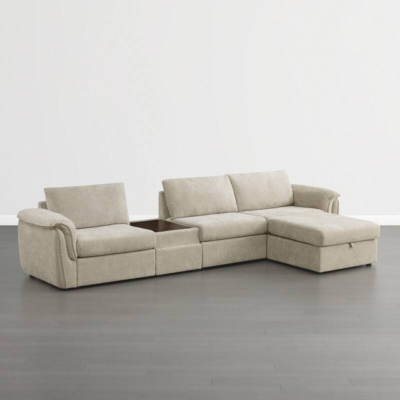 Spruce & Spring Modular Sectional Sofas with Optial Storage Console for Living Room