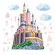 preview thumbnail 1 of 5, Disney Princess Castle XL Giant Wall Decals with String Lights by RoomMates