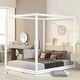 preview thumbnail 2 of 34, Modern Canopy Platform Bed with Wood Slats Support