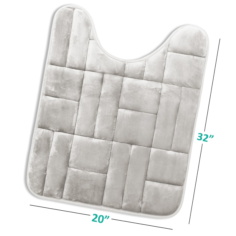 Clara Clark Ultra Soft Non Slip and Absorbent Bath Rug - Tiled Velvet Memory Foam Bath Mat