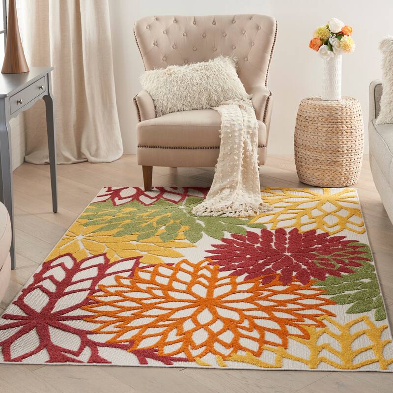 Nourison Aloha Floral Modern Indoor/Outdoor Area Rug