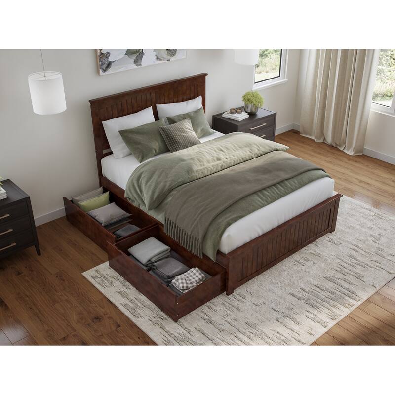 AFI Nantucket Platform Bed with Matching Footboard & Storage Drawers