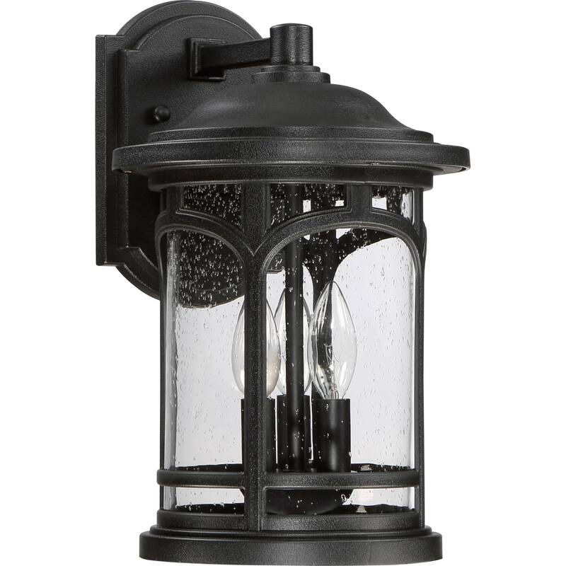 Roseto Clinton 3 Light 14-1/2" Tall Outdoor Wall Sconce with a Glass