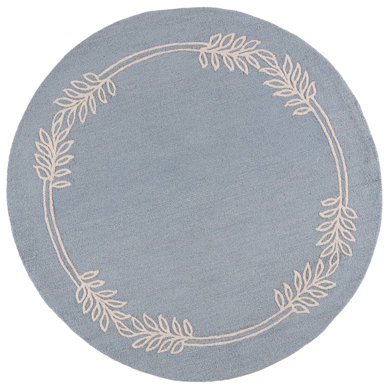 Martha Stewart by SAFAVIEH Handmade Tovah Wool Rug - 6' Round - Light Blue/Ivory