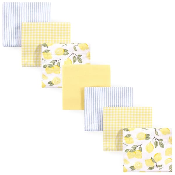 slide 1 of 1, Hudson Baby Infant Girl Cotton Flannel Receiving Blankets Bundle, Lemons, One Size - Lemons - One Size One Size - Lemons