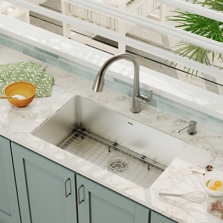 Karran 30" Undermount Large Single Bowl Stainless Steel Sink Kit