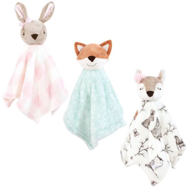 slide 1 of 1, Hudson Baby Girls Animal Face Security Blanket, Enchanted Forest 3-Pack, One Size - Enchanted Forest 3-Pack - One Size One Size - Enchanted Forest 3-Pack