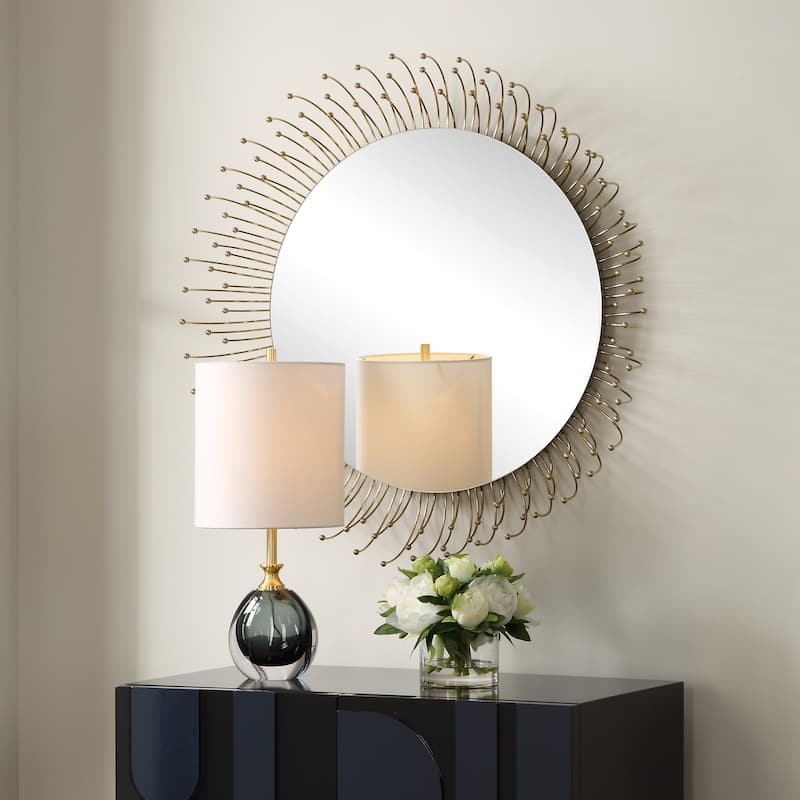 Uttermost 09985 Aga 31" Diameter Circular Framed Bathroom Mirror