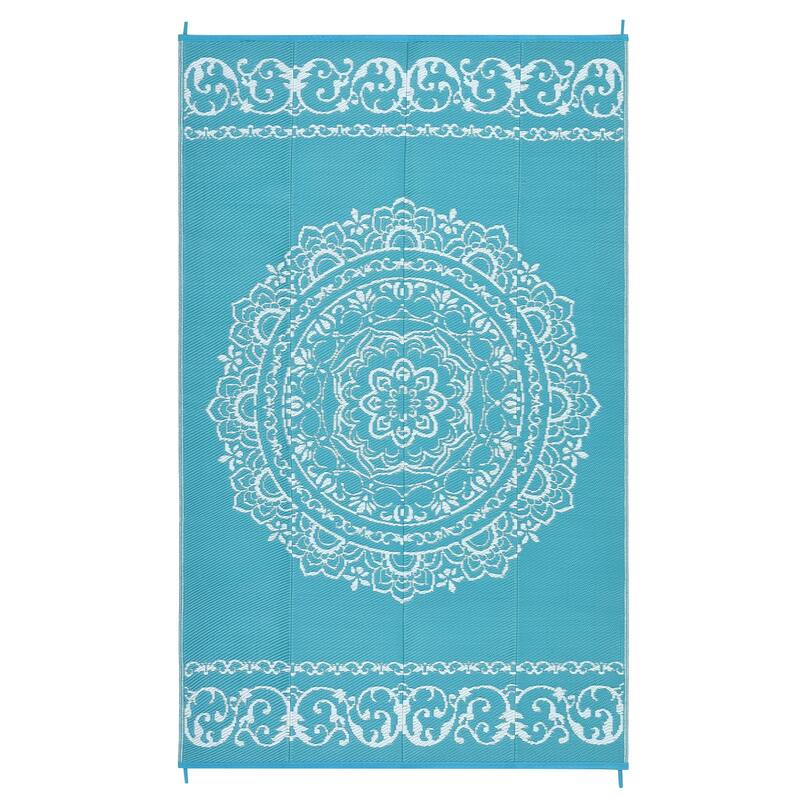 Outdoor Rug Reversible Patio Rug Plastic Straw Rug Waterproof Lightweight Rug