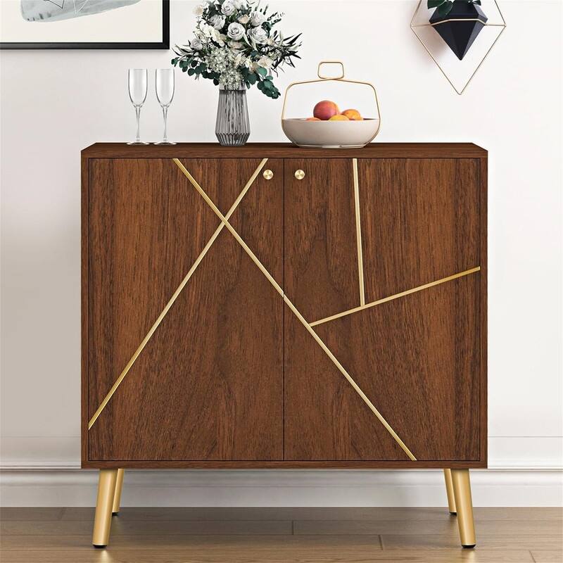 Modern Buffet Cabinet - 15.7"D x 31.1"W x 31.5"H - Brown