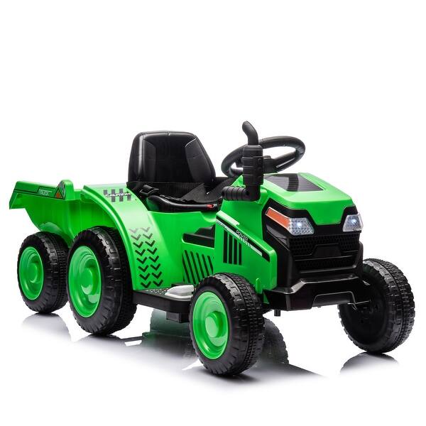 slide 2 of 100, 12V Kids Electric Tractor with Safety Belt, Bluetooth, and Music