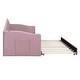 preview thumbnail 8 of 10, Upholstered Daybed with Side Pockets and Trundle, Velvet Sofabed with USB Charging Ports, Twin size, Pink