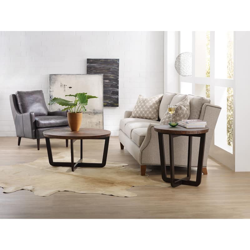 Hooker Furniture 24 Inch Wide Aged Copper Accent Table from the