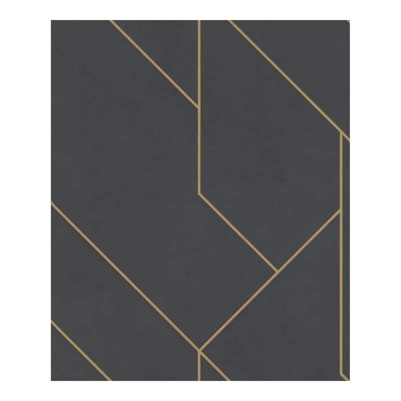 Advantage Pollock Black Gilded Geometric Wallpaper - 21 x 396 x 0.025