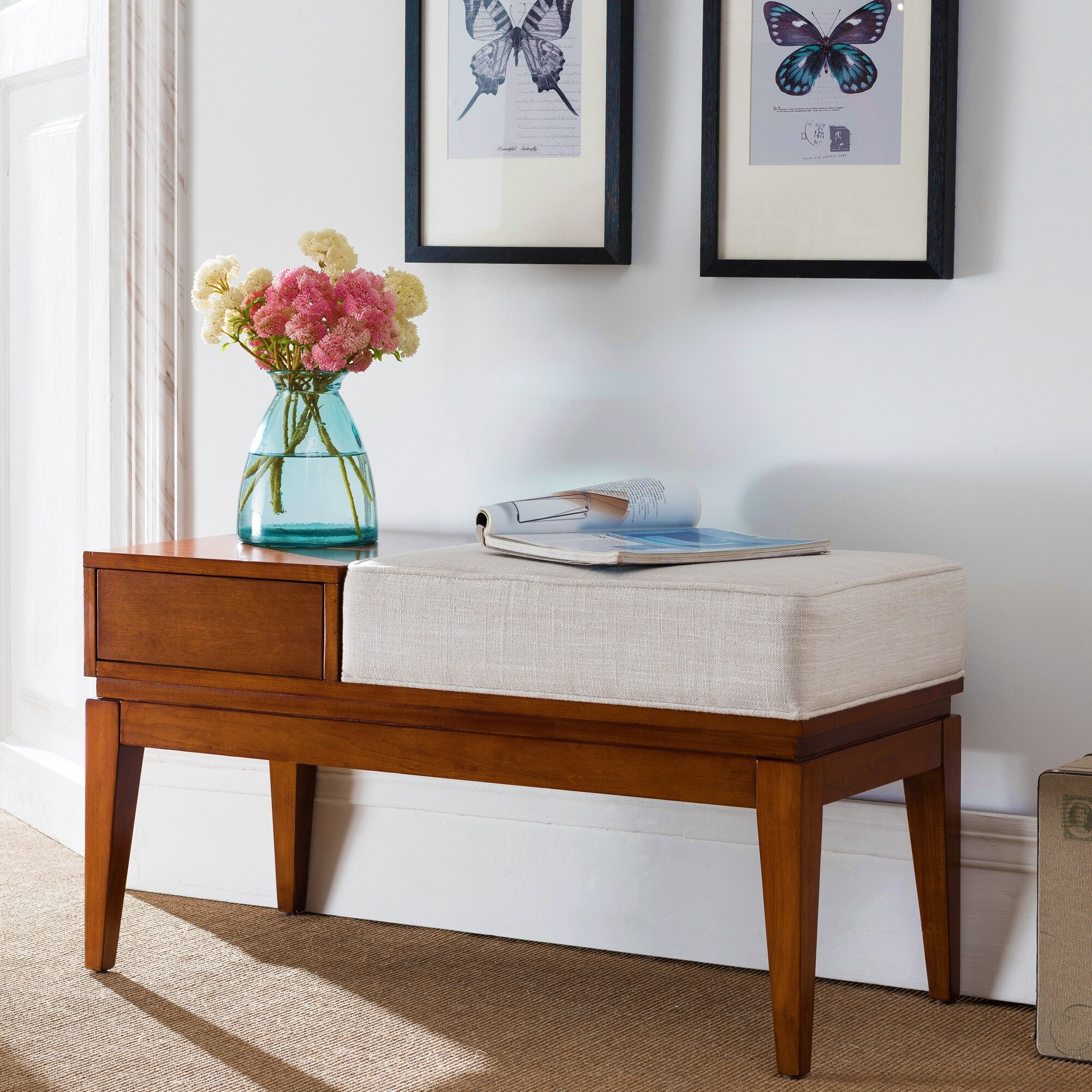 Shop Leick Furniture Favorite Finds One Drawer Entryway Combo Bench Coffee Table With Seat Cushion Overstock 18064136 Espresso